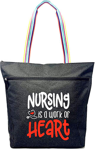 Large Nursing Zippered Tote Bag by Brooke and Jess