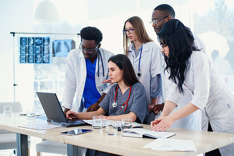 Nursing Students with Laptop